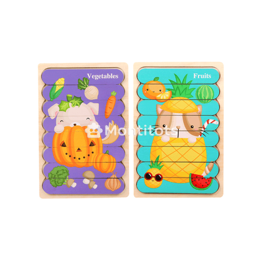 Montitots Montessori Double-Sided Puzzles (5 Pack)