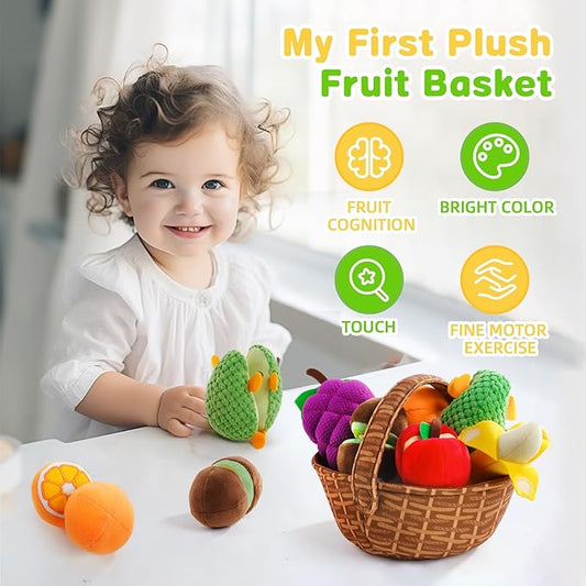Montessori Fruit Basket – Plush Toy Set