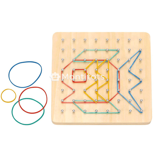 Montitots Montessori Wooden Geoboard