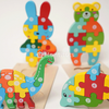4 pcs wood puzzles in photo