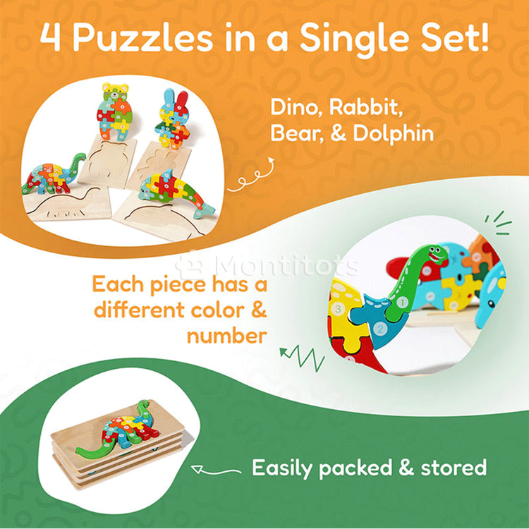 4pcs puzzles in a single set