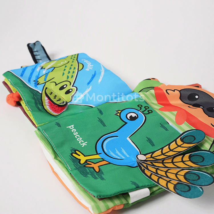 Montessori Baby Cloth Book peacock
