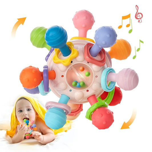 pink baby teething ball