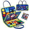 montessori busy board in blue