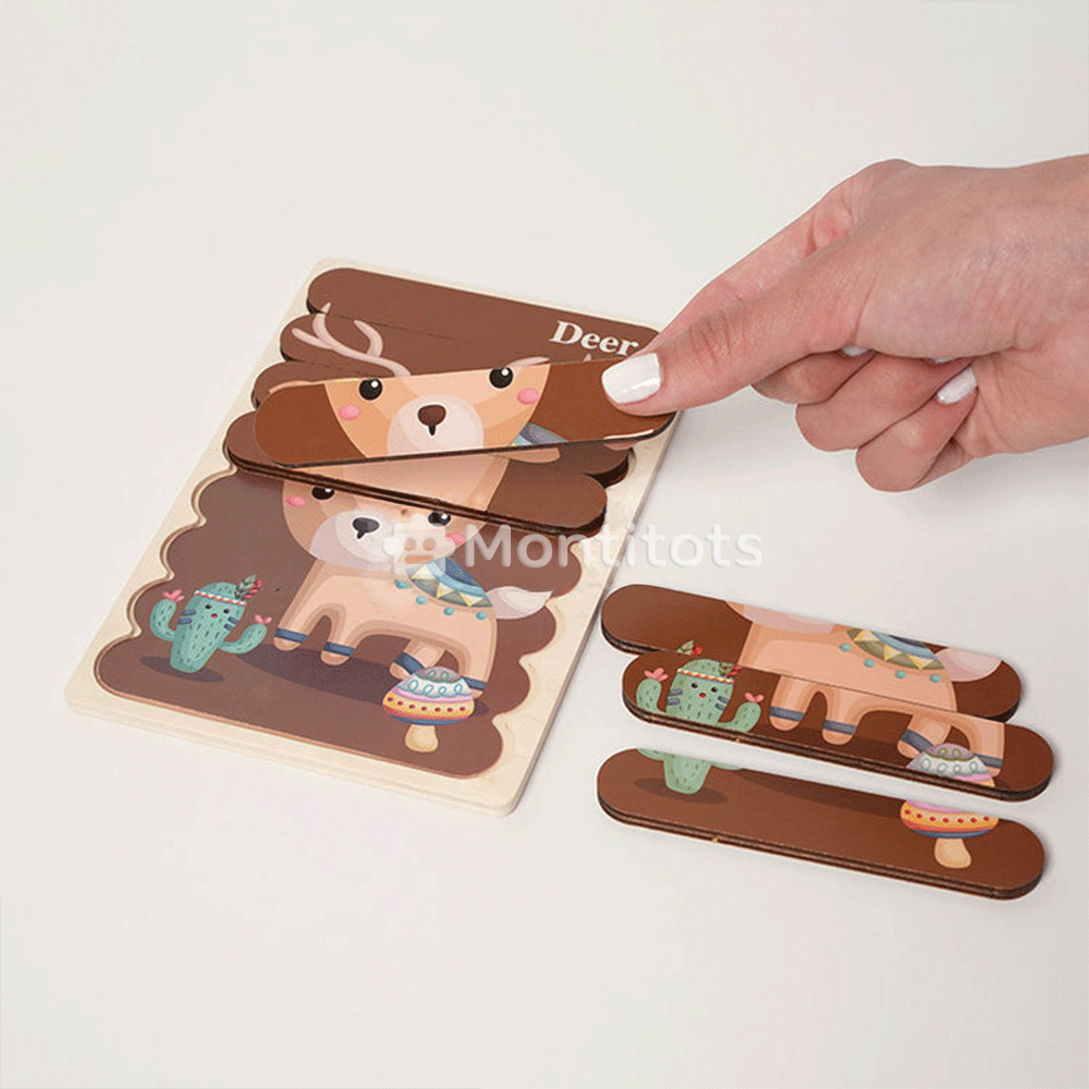 Montessori Double-Sided Puzzles Deer