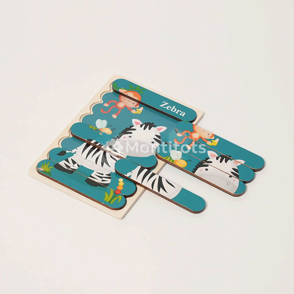 Montessori Double-Sided Puzzles zebra