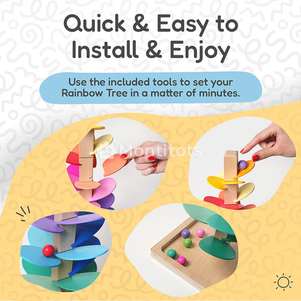 Montessori Rainbow Tree easy installation