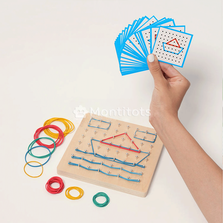 Montessori Wooden Geoboard details