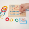 Montessori Wooden Geoboard playing