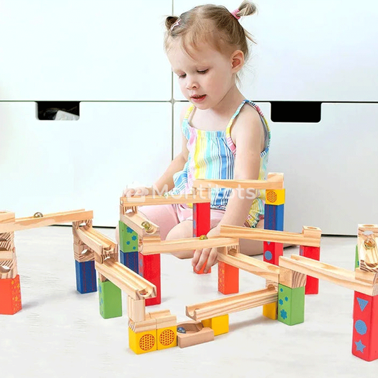 Montessori Wooden Marble Run for girl