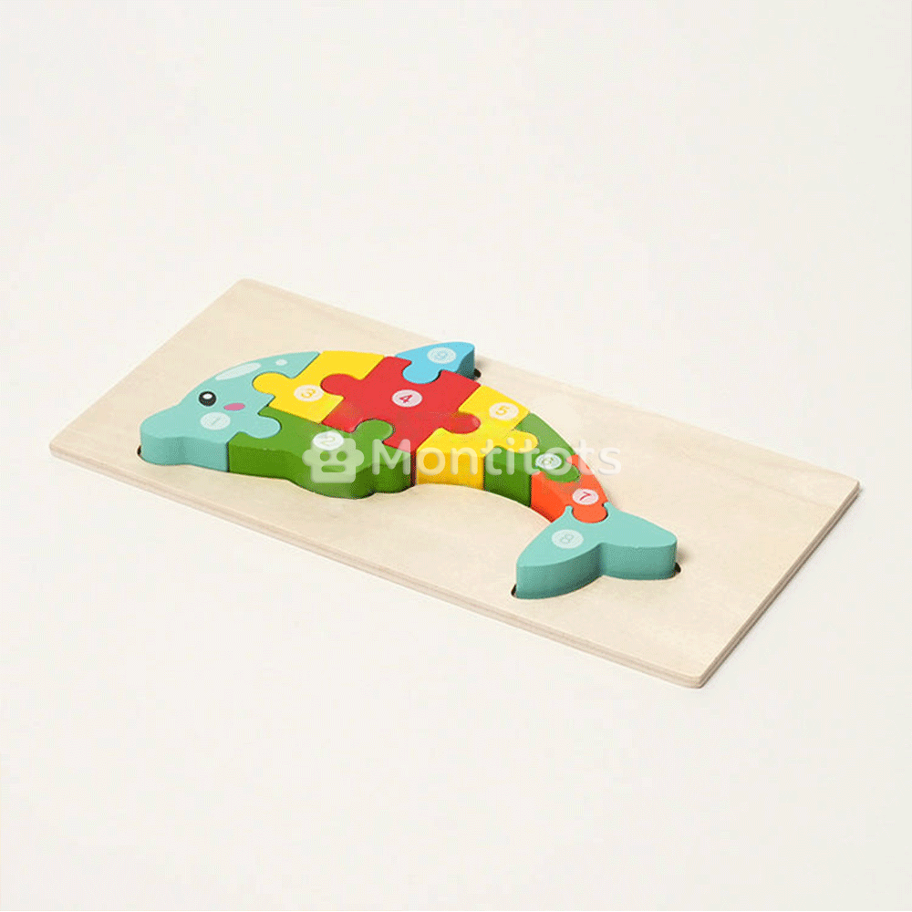 one set of fish wood puzzle