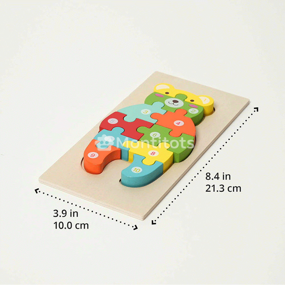 one bear wood puzzle sizes